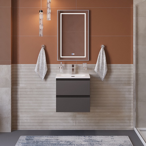 BelBagno Тумба с раковиной Kraft 39-50 подвесная Темно-Серый матовый с раковиной BB-8099-3-50 – картинка-11